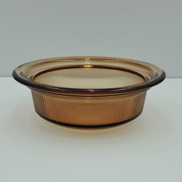 Corningware Vision Amber Ribbed Casserole Dish V-30-B 24 oz 750 ml - Picture 1 of 3
